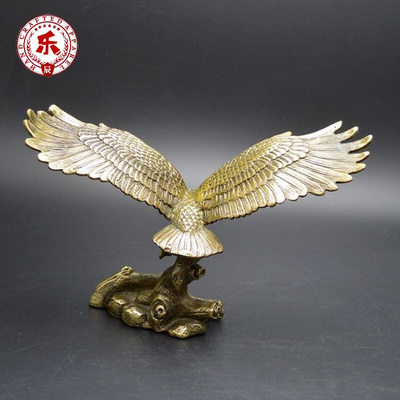 甄萌樂(lè)辰仿古銅器純銅鷹擺件 金鵬展翅，宏圖大展