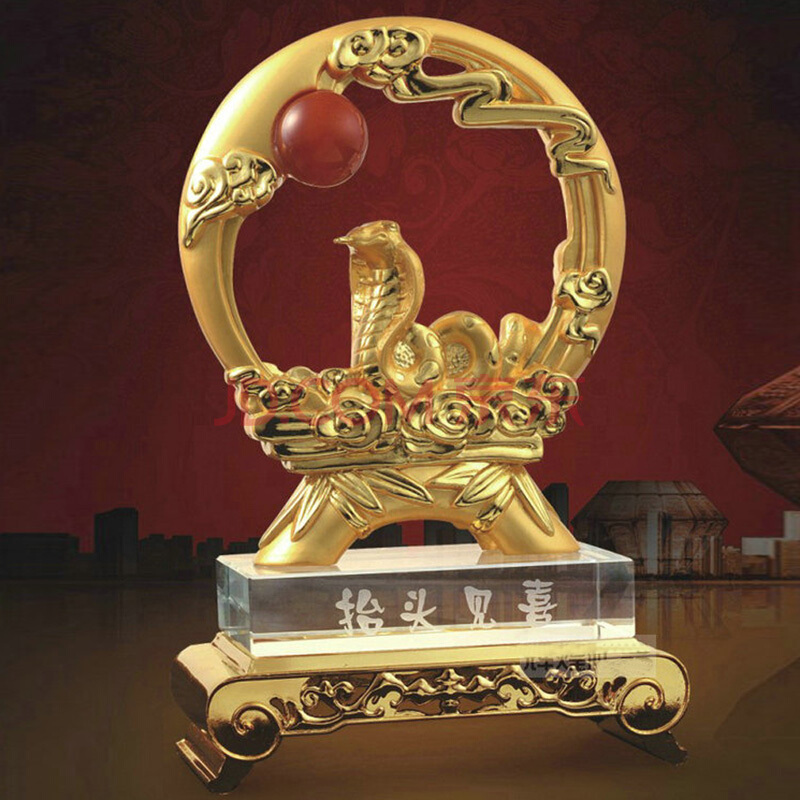 芷墨 (抬頭見(jiàn)喜)水晶工藝擺件/蛇年賀歲紀(jì)念品/商務(wù)禮品!